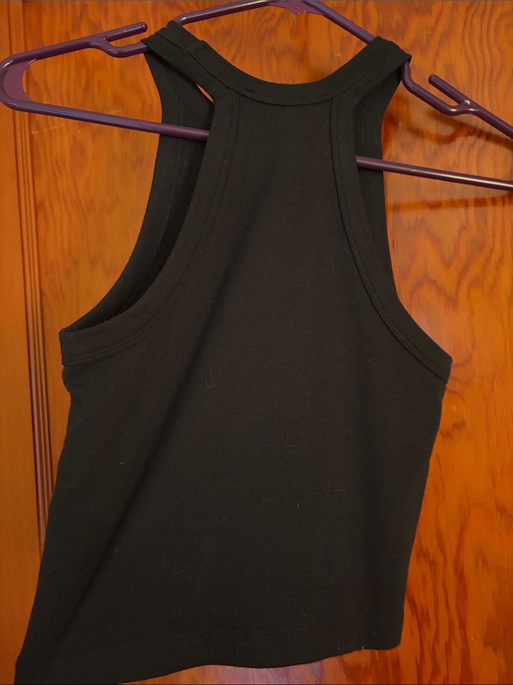 Forever 21 Black Ribbed High-Neck Racerback Cropped Tank - Picture 3 of 3